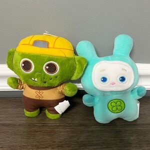 BMI Good Luck Green Troll and Luck Hazmat Bunny Plush Stuffed Toy Set